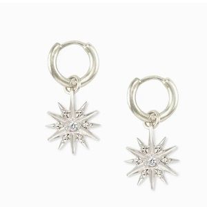 Kendra Scott Star Charm Huggie Earrings In Silver